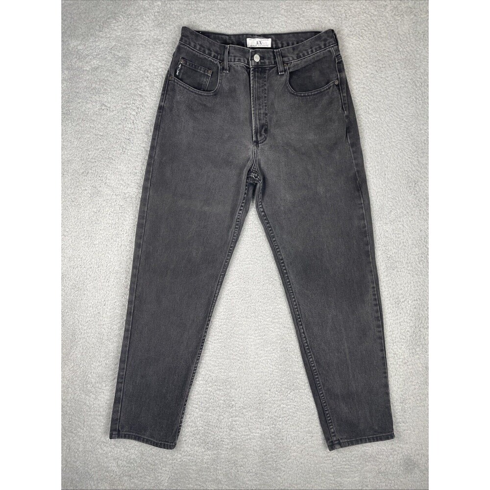 Vintage Armani Exchange Jeans Made in USA Mens 32x31 Black Straight 90s Y2K